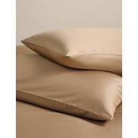 M&S 2 Pack Egyptian Cotton 400 Thread Count Silky Pillowcases Biscuit