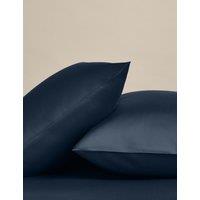 M&S 2 Pack Egyptian Cotton 400 Thread Count Silky Pillowcases Navy
