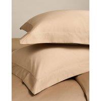 M&S 2 Pack Pure Cotton Sateen 400 Thread Count Oxford Pillowcases Biscuit
