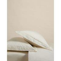 M&S 2 Pack Egyptian Cotton 400 Thread Count Silky Oxford Pillowcases Cream
