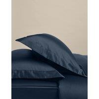 M&S 2 Pack Egyptian Cotton 400 Thread Count Silky Oxford Pillowcases Navy