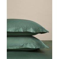 M&S 2 Pack Egyptian Cotton 400 Thread Count Silky Oxford Pillowcases Smokey Green