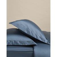 M&S 2 Pack Egyptian Cotton 400 Thread Count Silky Oxford Pillowcases Slate Blue