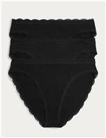 3pk Cotton Rich High Leg Knickers