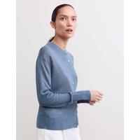 JAEGER Pure Linen Cardigan Indigo