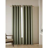 M&S Basketweave Eyelet Curtains Green