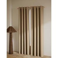 M&S Basketweave Eyelet Curtains Dark Taupe