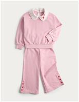 Cotton-Rich Collared Sweat Top & Bottom Outfit (1-8 Yrs)