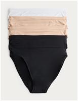 M&S 5 Pack Flexifit Modal Rich High Leg Knickers Black Mix