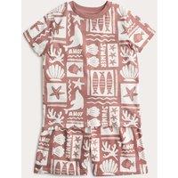 M&S Sealife Graphic Short Pyjamas (1-8 Yrs) Light Brown