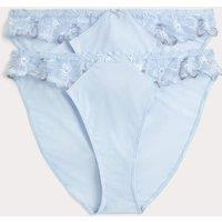 M&S 2 Pack Embrace High Leg Knickers Light Wedgewood