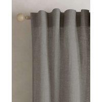 M&S Cotton Linen Blend Sheer Multiway Curtains Light Grey