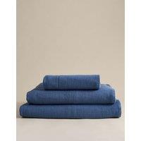 M&S Pure Cotton Waffle Towel Slate Blue