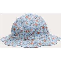 M&S Pure Cotton Floral Scallop Bucket Hat (0-3 Yrs) Blue Mix