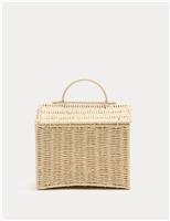 M&S Baby House Frame Straw Dollshouse Bag Natural