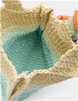 Kids Raffia Ombre Charm Tote Bag