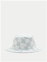 Kids Pure Cotton Checkerboard Bucket Hat (1-13 Yrs)