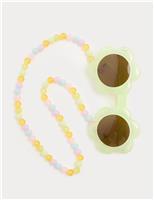 M&S Kids' Flower Sunglasses with Chain Green
