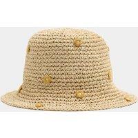 M&S Kids' Straw Raffia Embroidered Flower Hat Neutral