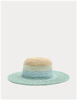 Kids Straw Ombr Wide Brim Hat (18 Mths-13 Yrs)