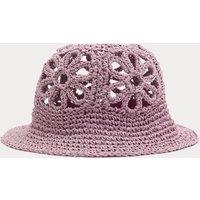 M&S Kids' Straw Flower Turn Up Bucket Hat (18 Mths-13 Yrs) Pale Pink