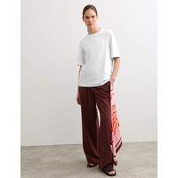 JAEGER Cotton Modal Blend Crew Neck T-Shirt White