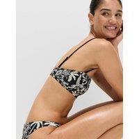 M&S Printed Bandeau Bikini Top Black Mix