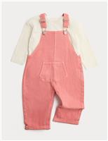 2 Piece Pink Denim Dungarees with Top (0-3 Yrs)