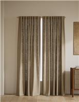 M&S Pure Cotton Gingham Semi-Sheer Multiway Curtains Olive
