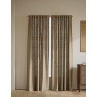 M&S Pure Cotton Gingham Semi-Sheer Multiway Curtains Neutral