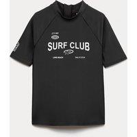 M&S Surf Club' Slogan Rash Vest (6-16 Yrs) Black