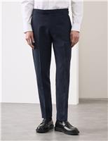 Wool Linen Blend Slub Suit Trousers