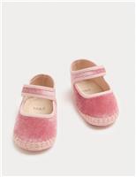 Baby Velvet Stitch Pram Ballet Shoes (0-18 Mths)