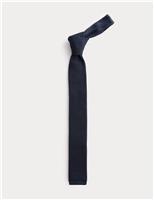 M&S Textured Knitted Tie Burgundy
