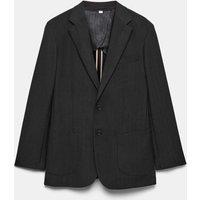 JAEGER Tailored Fit Wool Herringbone Blazer Black