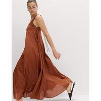 M&S Pure Cotton Maxi Volume Beach Dress Chestnut