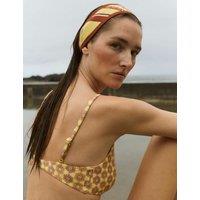 JAEGER Printed Padded V-Neck Bikini Top Yellow