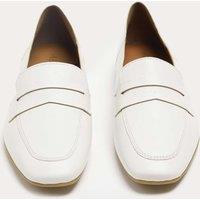 M&S Leather Flat Chisel Toe Loafers White