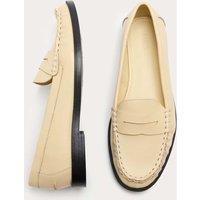 M&S Patent Flat Penny Loafers Buttermilk