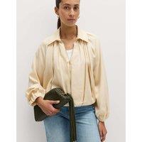 M&S Pure Lycocell Pleated Bomber Jacket Ivory