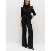 M&S Satin Pull On Flared Trousers Black