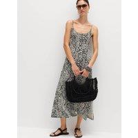M&S Printed Jersey Midaxi Beach Dress Black Mix