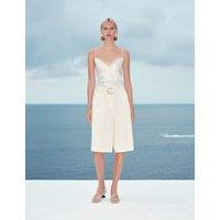 M&S Linen Blend High Waisted Belted Bermuda Shorts Ivory