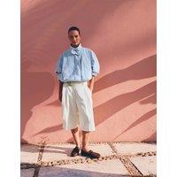 M&S Linen Blend High Waisted Belted Bermuda Shorts Ivory