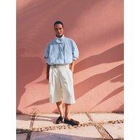 M&S Linen Blend High Waisted Belted Bermuda Shorts Ivory