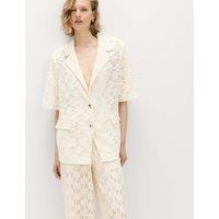 M&S Lace Short Sleeve Jacket Ivory