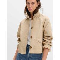 M&S Gingham Button Through Short Jacket Neutral