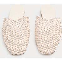 M&S Slip On Flat Mules Soft White