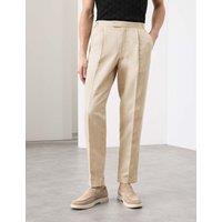 Autograph Tapered Fit Cotton Linen Blend Trousers Light Grey