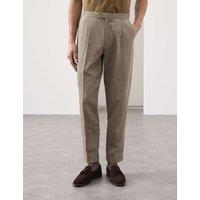 Autograph Tapered Fit Cotton Linen Blend Trousers Onyx